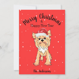 Tarjeta Festiva Navidades de Yorkie