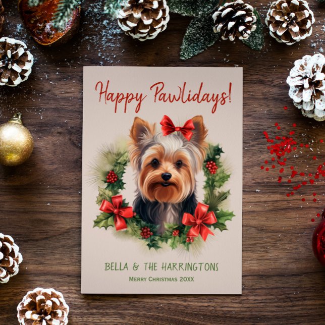 Tarjeta Festiva Navidades de Yorkie Yorkshire Terrier Dog (Subido por el creador)