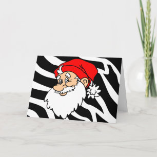 Tarjeta Festiva Navidades de Zebra Santa