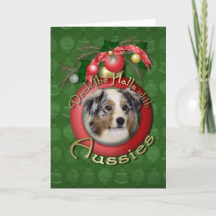 Tarjeta Festiva Navidades - Deck the Halls - Aussies