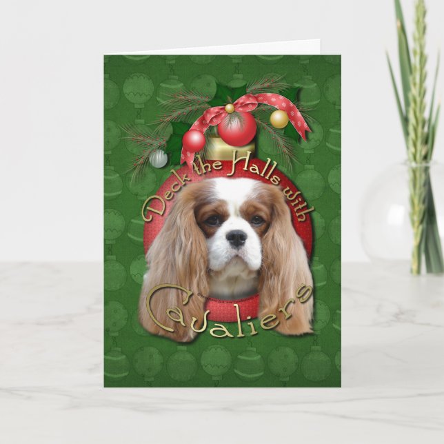 Tarjeta Festiva Navidades - Deck the Halls - Cavaliers - Blenheim (Anverso)