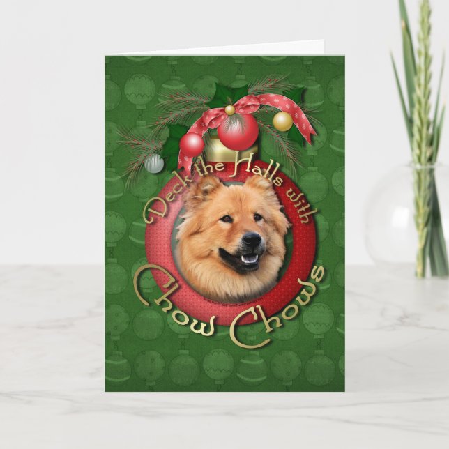 Tarjeta Festiva Navidades - Deck the Halls - Chows - Cinny (Anverso)