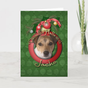 Tarjeta Festiva Navidades - Deck the Halls - Jacks
