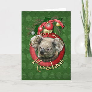 Tarjeta Festiva Navidades - Deck the Halls - Koalas