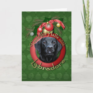 Tarjeta Festiva Navidades - Deck the Halls - Labradors - Gage