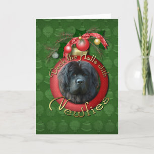 Tarjeta Festiva Navidades - Deck the Halls - Newfie