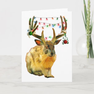 Tarjeta Festiva Navidades Decorados Jackalope