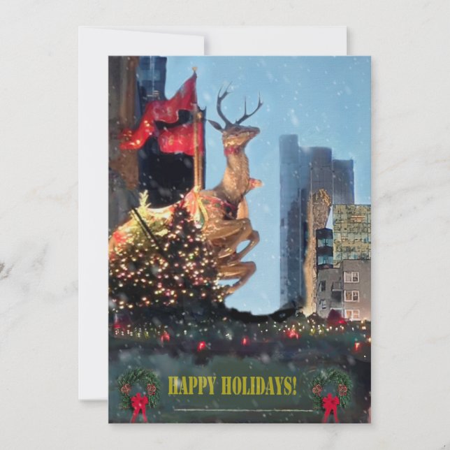 Tarjeta Festiva Navidades Decorados Ropa de Nieve (Anverso)