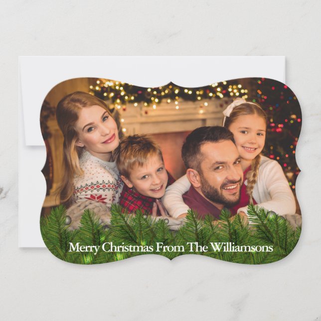 Tarjeta Festiva Navidades decorativos de Pine Bough (Anverso)