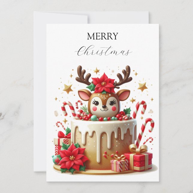 Tarjeta Festiva Navidades Deer (Anverso)