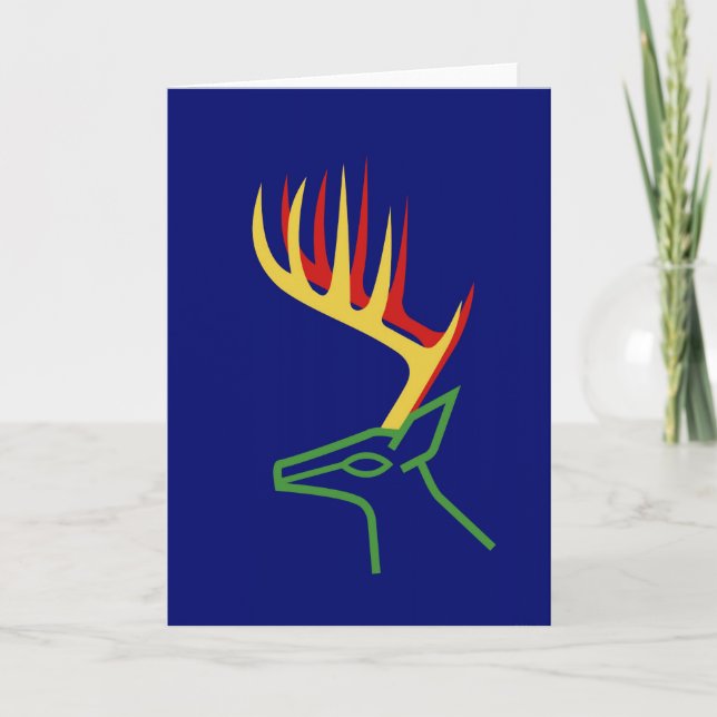 Tarjeta Festiva Navidades Deer (Anverso)
