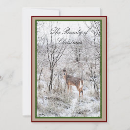 Tarjeta Festiva Navidades Deer Winter Scenter Script Holidays Name