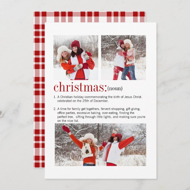 Tarjeta Festiva Navidades Definición 3 Foto (Anverso / Reverso)