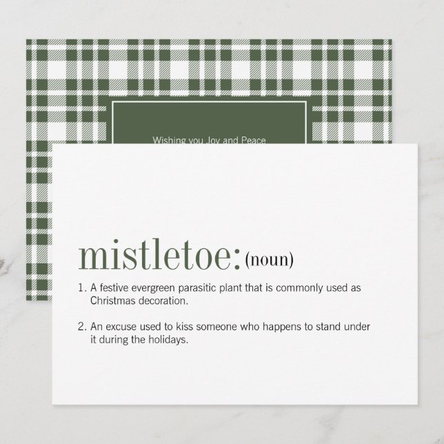 Tarjeta Festiva Navidades Definición de Mistletoe (Anverso / Reverso)