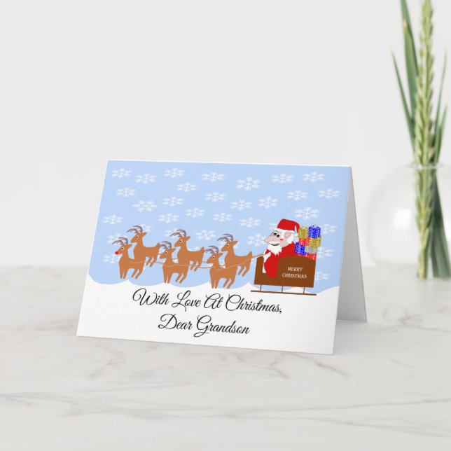 Tarjeta Festiva Navidades del abuelo de Santa Claus (Anverso)