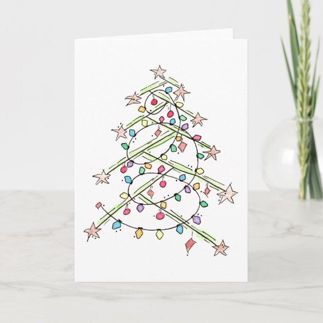 Tarjeta Festiva navidades del "árbol de luces" (Anverso)