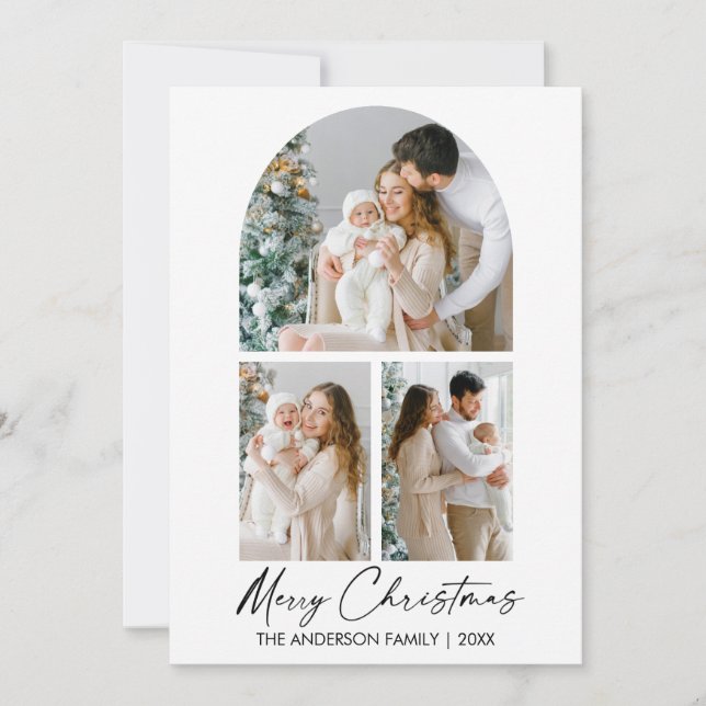 Tarjeta Festiva Navidades del Arco de Fotografía con Escritura de  (Anverso)