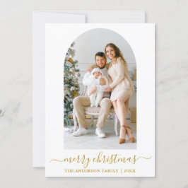 Tarjeta Festiva Navidades del Arco de Oro Moderno en Caligrafía