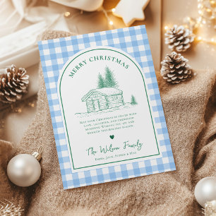 Tarjeta Festiva Navidades del Arco del Boho Azul y Verde