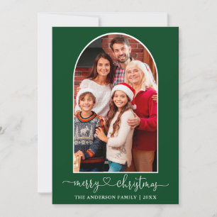 Tarjeta Festiva Navidades del Arco fotográfico Caligráfico Heart G