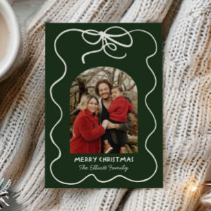 Tarjeta Festiva Navidades del arco fotográfico verde y caprichoso