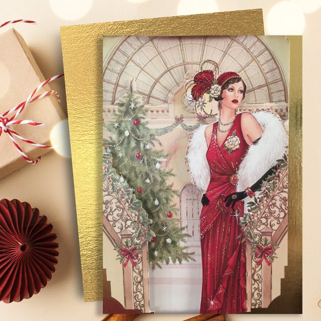 Tarjeta Festiva Navidades del Art Deco de la época (Subido por el creador)