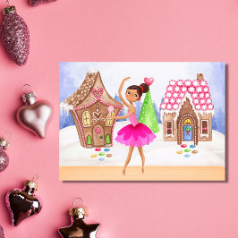 Tarjeta Festiva Navidades del ballet de hadas de ciruelas azucarer