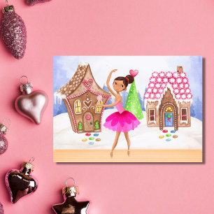Tarjeta Festiva Navidades del ballet de hadas de ciruelas azucarer
