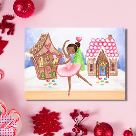 Tarjeta Festiva Navidades del ballet de hadas de ciruelas azucarer