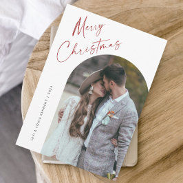 Tarjeta Festiva Navidades del Boho Arch con guión simple