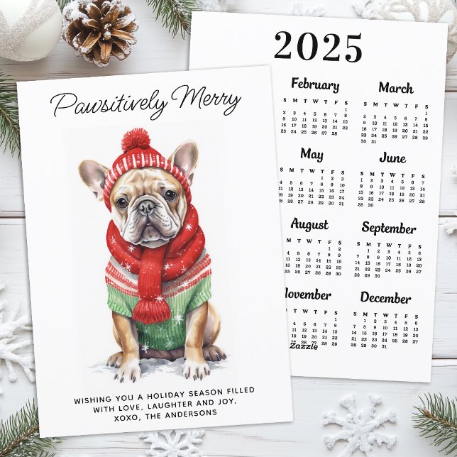 Tarjeta Festiva Navidades del Bulldog francés 2025 Calendar Dog Lo (Subido por el creador)
