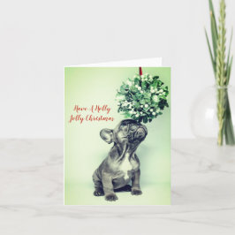 Tarjeta Festiva Navidades del Bulldog francés Holly Jolly