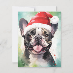 Tarjeta Festiva Navidades del Bulldog francés pinchan obras de art