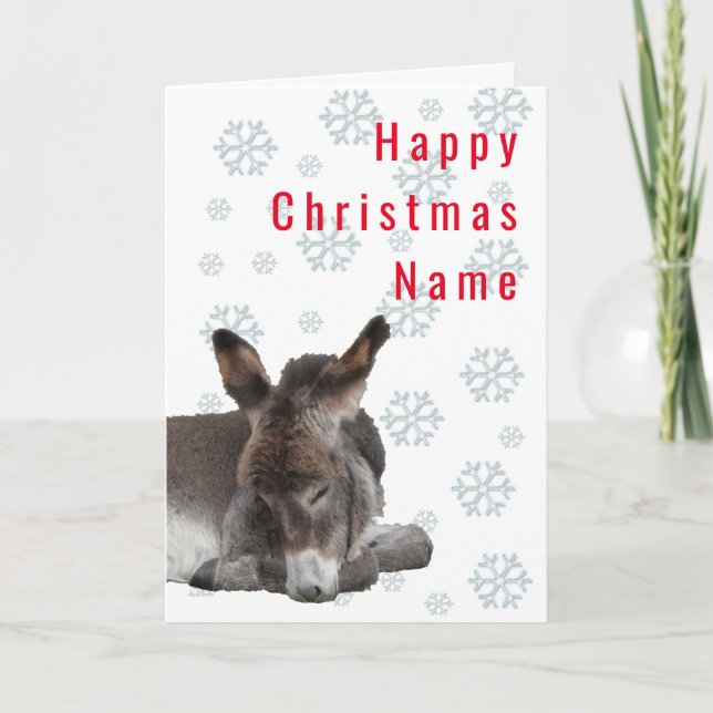 Tarjeta Festiva Navidades del burro engañoso (Anverso)