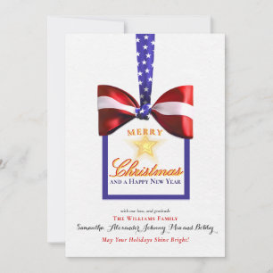Tarjeta Festiva navidades del calendario 2026 Bandera de Bow Ameri