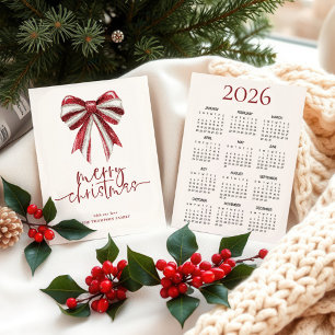 Tarjeta Festiva Navidades del calendario de Bow 2026 del Purpurina