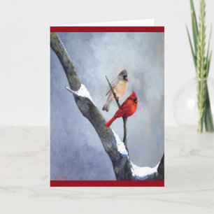 Tarjeta Festiva Navidades del Cardenal de Invierno