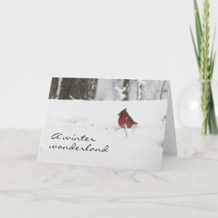 Tarjeta Festiva Navidades del Cardenal de Invierno