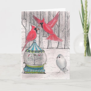 Tarjeta Festiva Navidades del Cardenal Rojo