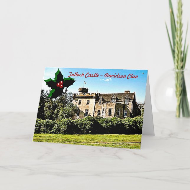 Tarjeta Festiva Navidades del Castillo Tulloch del Clan Davidson d (Anverso)