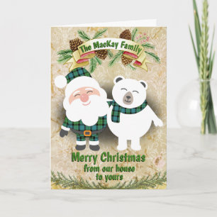 Tarjeta Festiva Navidades del Clan MacKay Ancient Tartan Plaid