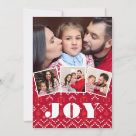 Tarjeta Festiva Navidades del Collage de fotos de Alegría de Relig