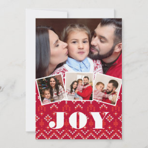 Tarjeta Festiva Navidades del Collage de fotos de Alegría de Relig