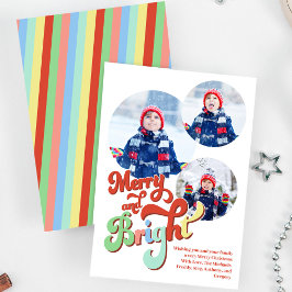 Tarjeta Festiva Navidades del Collage de fotos de Cereza y Brillan