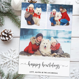 Tarjeta Festiva Navidades del Collage de fotos de perro personaliz