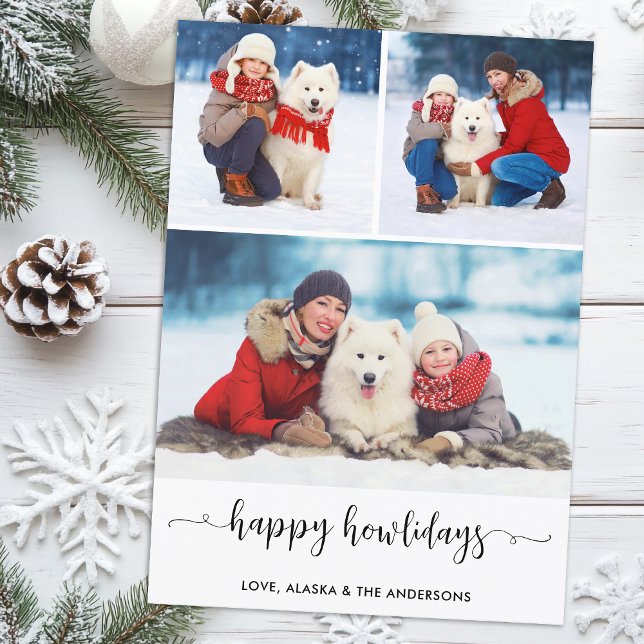 Tarjeta Festiva Navidades del Collage de fotos de perro personaliz (Subido por el creador)