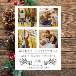 Tarjeta Festiva Navidades del Collage de fotos Jingle Bells | Blan