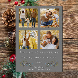 Tarjeta Festiva Navidades del Collage de fotos Jingle Bells | Gris