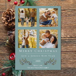 Tarjeta Festiva Navidades del Collage de fotos Jingle Bells | Turq