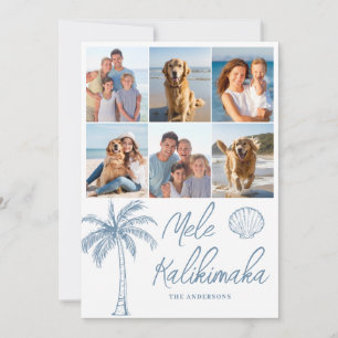 Tarjeta Festiva Navidades del collage de fotos Mele Kalikimaka